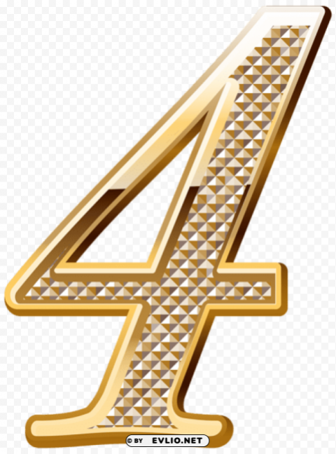 gold deco number four HighQuality Transparent PNG Object Isolation