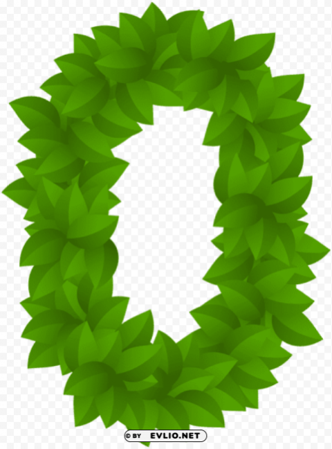 leaf number zero green Isolated Element in Transparent PNG