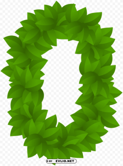 Leaf Number Zero Green Isolated Element In Transparent PNG