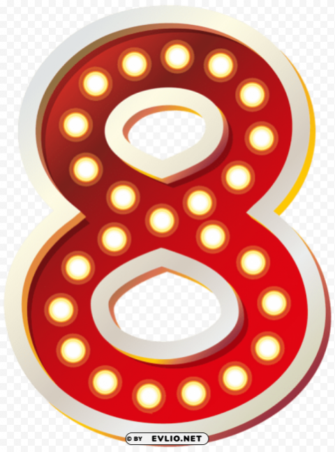 red number eight with lights Free PNG transparent images