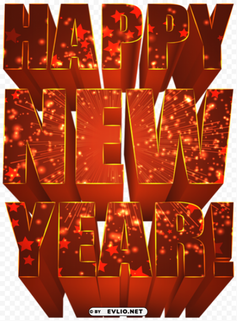 Happy New Year Red PNG High Quality