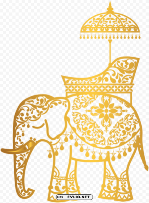 gold indian elephant PNG files with transparency