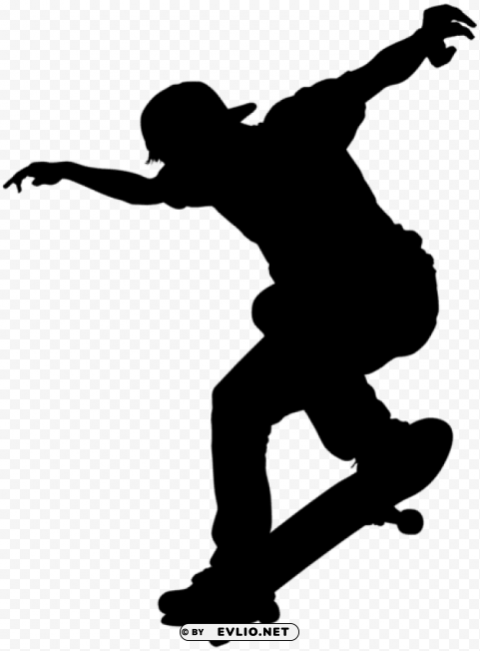 skater boy silhouette CleanCut Background Isolated PNG Graphic