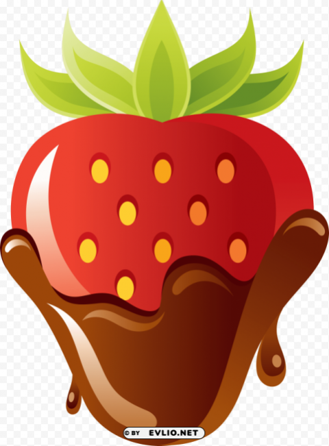 strawberry with chocolate Transparent picture PNG clipart png photo - aee3abef