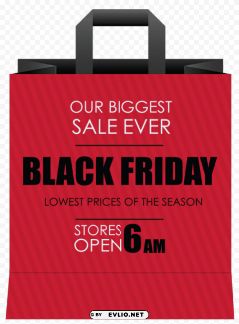 black friday red shoping bag PNG graphics with alpha channel pack