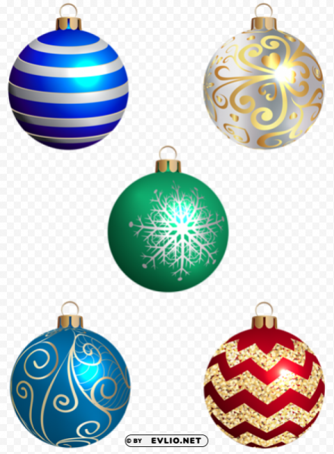 christmas balls set Free PNG images with alpha channel variety