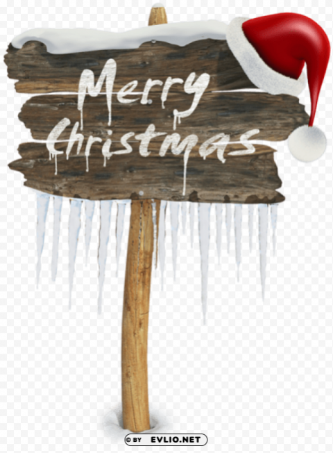 merry christmas sign PNG Illustration Isolated on Transparent Backdrop