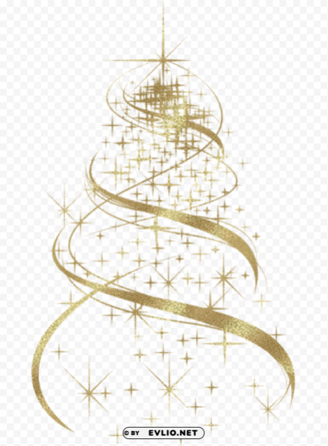 transparent golden christmas tree decoration PNG pictures with no backdrop needed