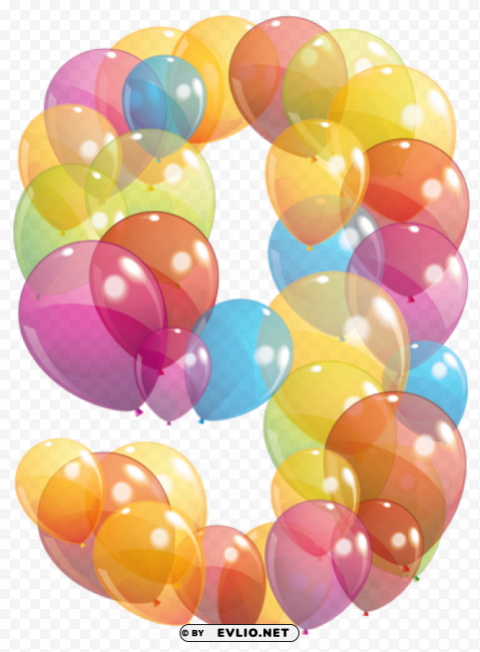  nine number of balloons HighQuality Transparent PNG Isolated Graphic Design