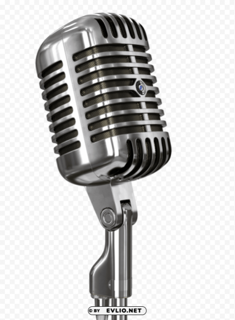 Clear vintage microphone and stand Isolated Artwork on Clear Transparent PNG PNG Image Background ID b312e404