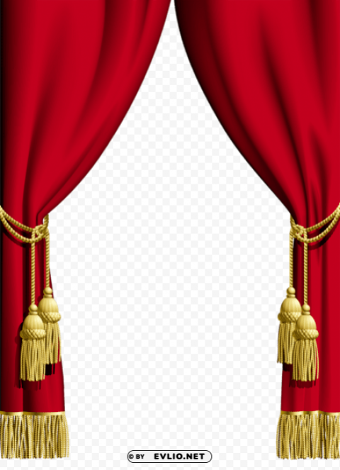 red curtain transparent frame PNG photo without watermark