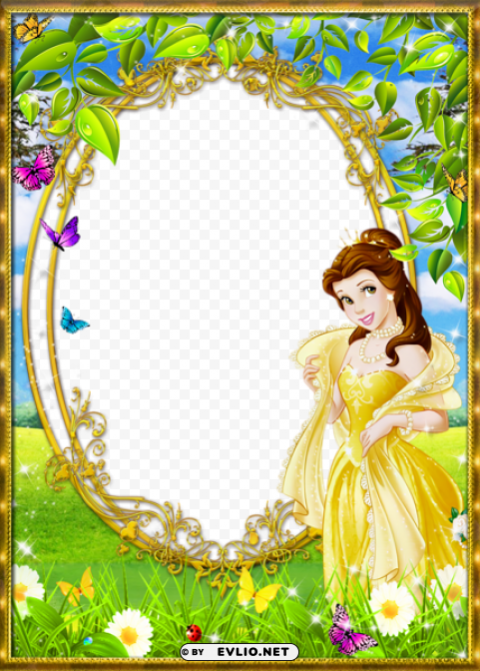 cute princess kidsframe Isolated Item with Clear Background PNG