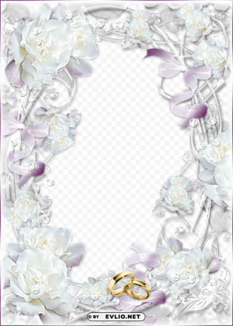 delicate transparent wedding photo frame Clean Background Isolated PNG Art