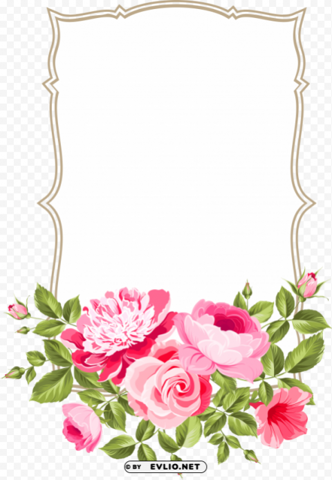 peony flowers garland PNG high resolution free