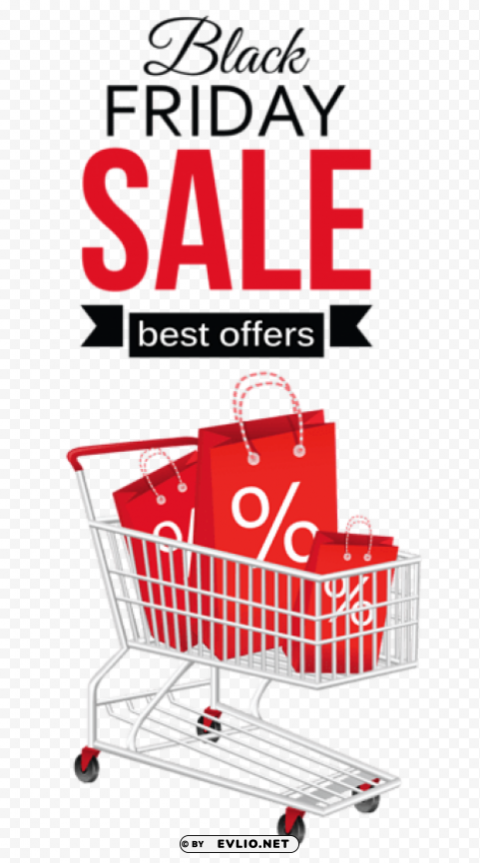 black friday sale with shopping cart Transparent PNG download