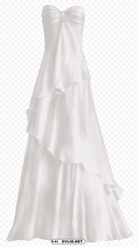 elegant wedding dress Transparent Background PNG Isolated Element