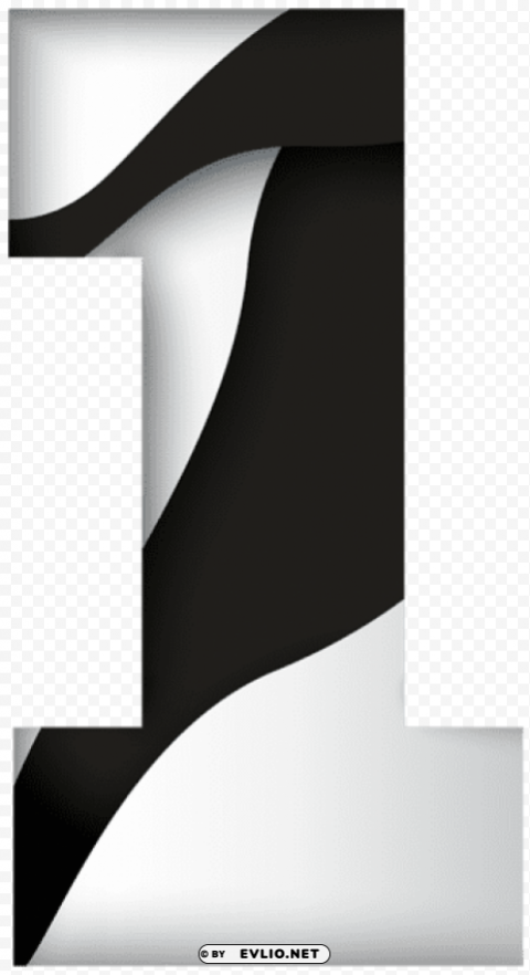 number one black white Transparent PNG images for design
