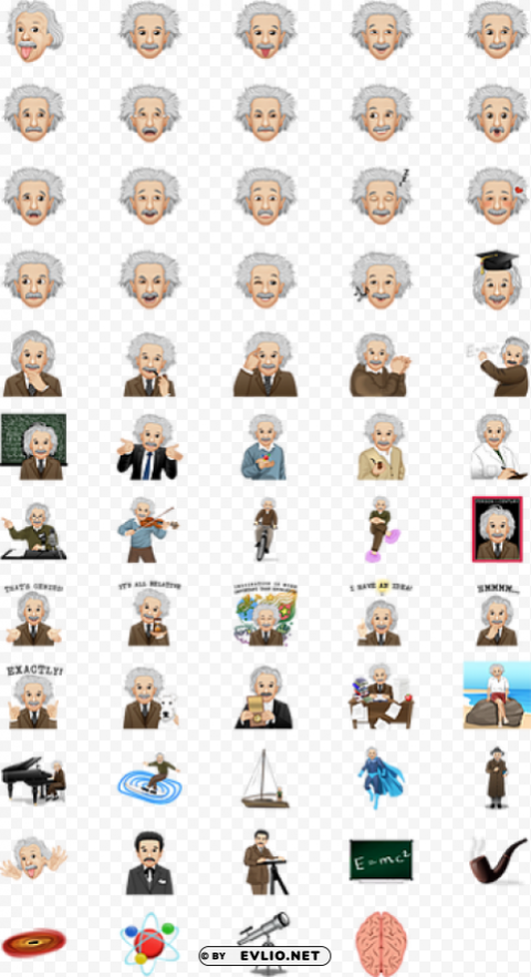 the official albert einstein emoji app PNG images for banners