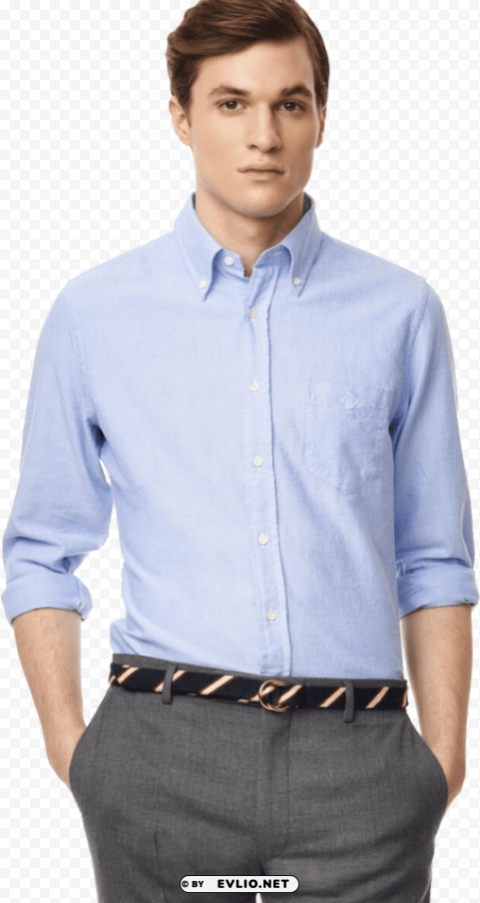 blue plain full sleeve shirt PNG Graphic Isolated on Clear Background