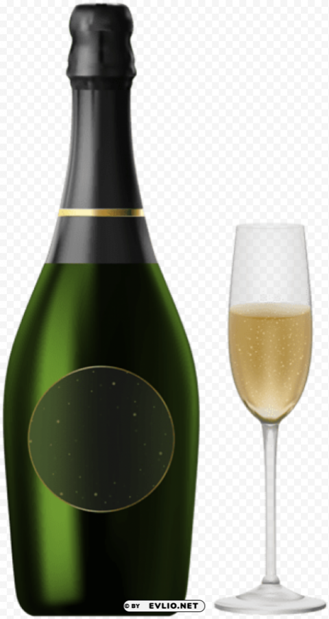 champagne bottle and glass HighQuality Transparent PNG Isolated Object