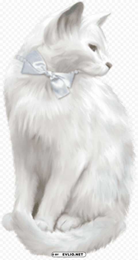 white cat PNG clear background