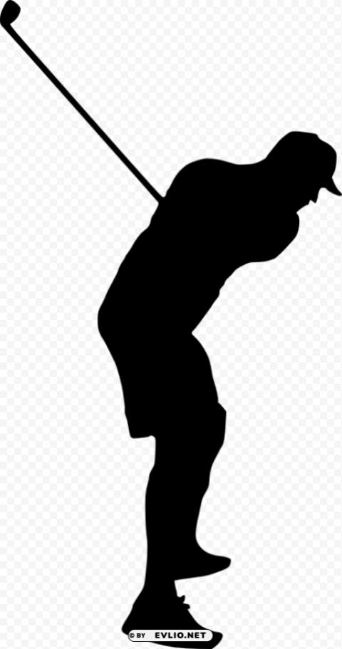 golfer silhouette Free PNG download no background