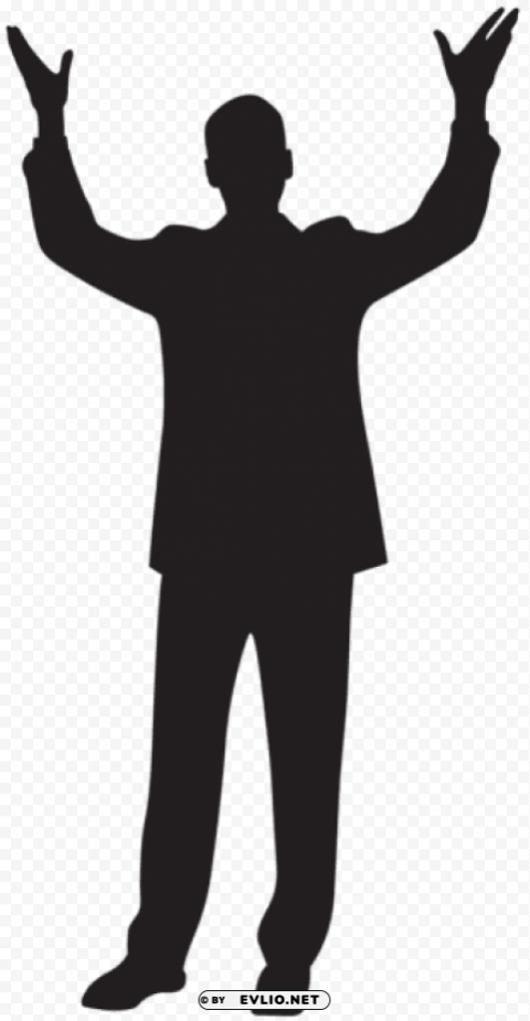 man with hands up silhouette PNG transparent photos extensive collection