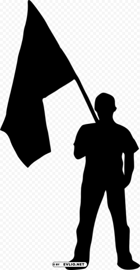 person with flag silhouette High-definition transparent PNG