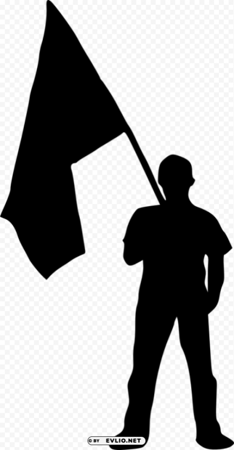 Person With Flag Silhouette High-definition Transparent PNG