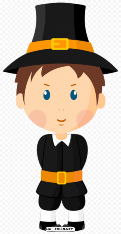 pilgrim boy Transparent Cutout PNG Graphic Isolation png images background -  image ID is 17b24ce8