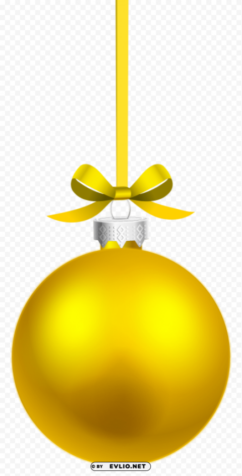 yellow hanging christmas ball Isolated Graphic on HighResolution Transparent PNG