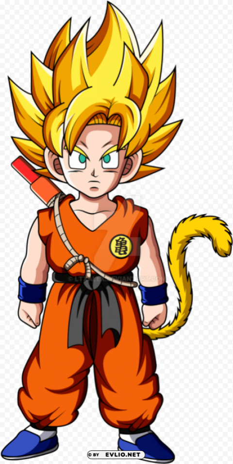 kid goku ssj Isolated Object with Transparent Background in PNG