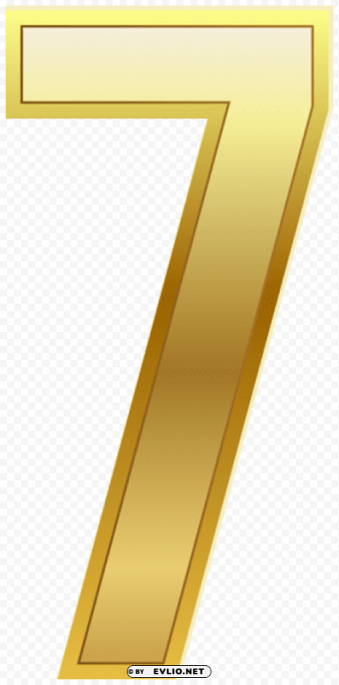 number seven gold classic Isolated Subject in Transparent PNG