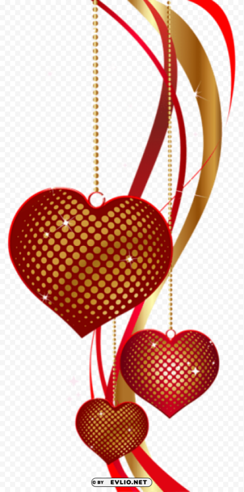 valentine's day decorative hearts Clear Background Isolated PNG Graphic