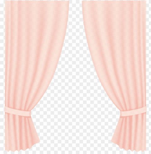 pink color curtain Isolated Artwork with Clear Background in PNG