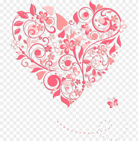 hearts flowers red PNG images with no royalties