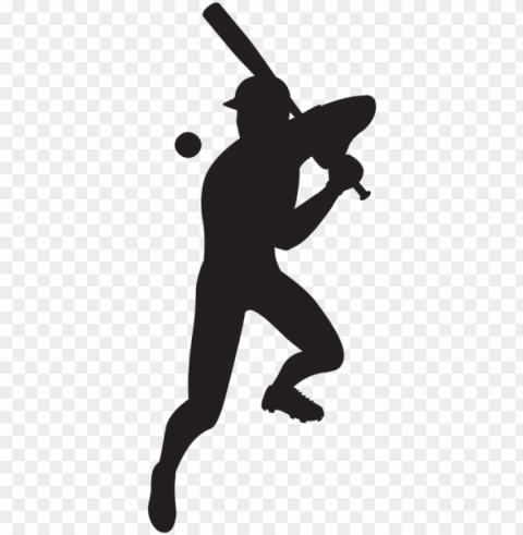 0 - baseball player silhouette j Clean Background Isolated PNG Character