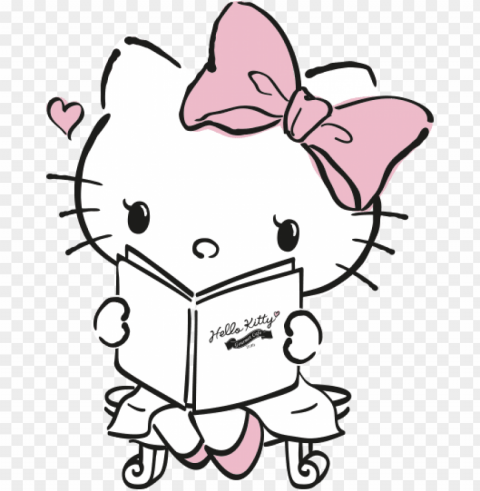 hello kitty You read the magazine Isolated Graphic on Transparent PNG