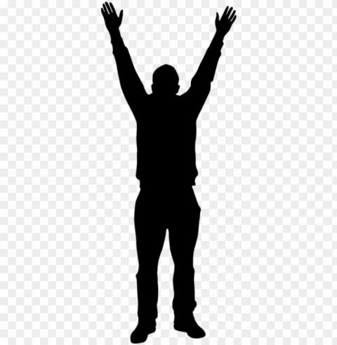 0 - Man With Hands Up Silhouette PNG Images With No Background Comprehensive Set