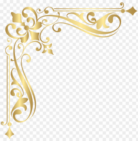 0 - transparent gold corner PNG Object Isolated with Transparency PNG transparent with Clear Background ID c5841511