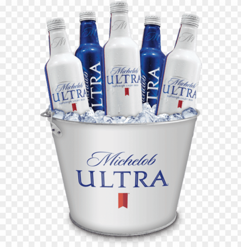 00 for michelob ultra bucket - michelob ultra beer 8 fl oz ca PNG Isolated Subject on Transparent Background