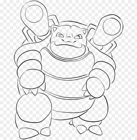 009 blastoise lineart by lilly - imagenes de pokemon go para dibujar PNG with no background diverse variety