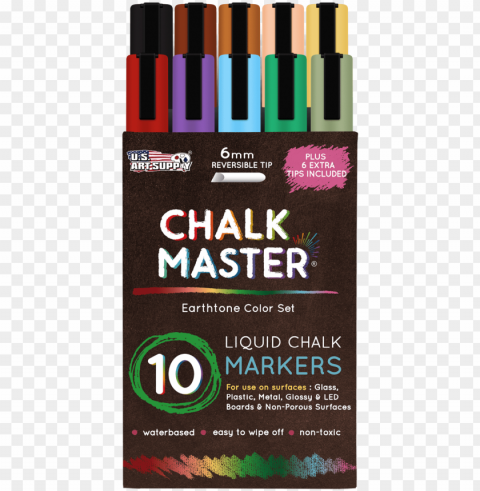 10 earth tone liquid chalk marker set - liquid chalk markers Isolated Subject in HighQuality Transparent PNG