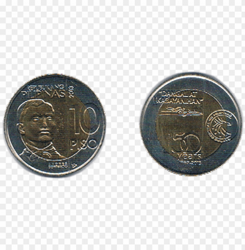 10 pesos new coin - philippine money coins new Clear Background PNG Isolated Graphic