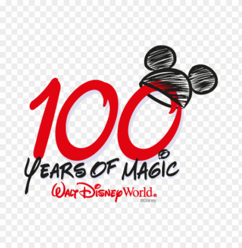 100 years of magic vector logo free Isolated Item on Clear Transparent PNG