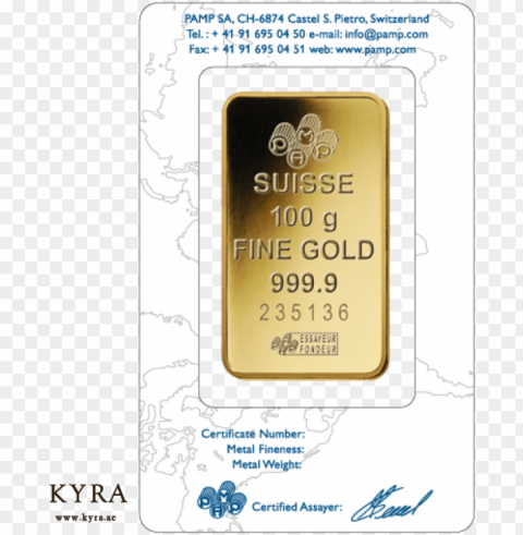 100grams pamp suisse gold bar PNG images with no watermark