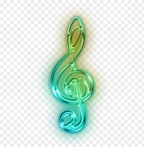 1024 x 1024 2 - neon music notes Isolated Subject with Clear PNG Background