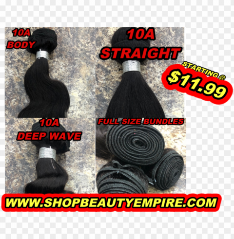 10a grade 100% human hair bundle - thread PNG with alpha channel for download