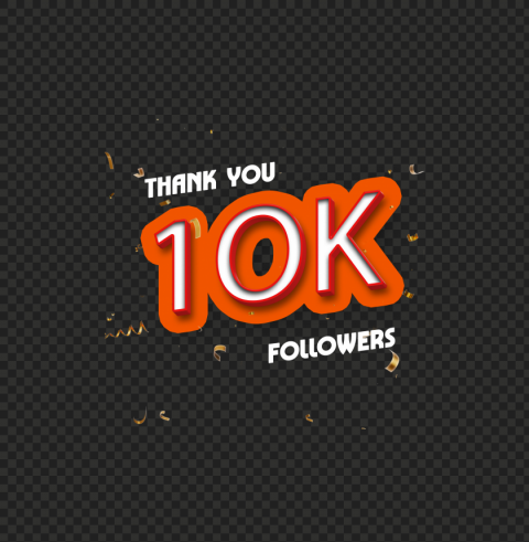 10k followers 3d text style effect Isolated Artwork in HighResolution Transparent PNG