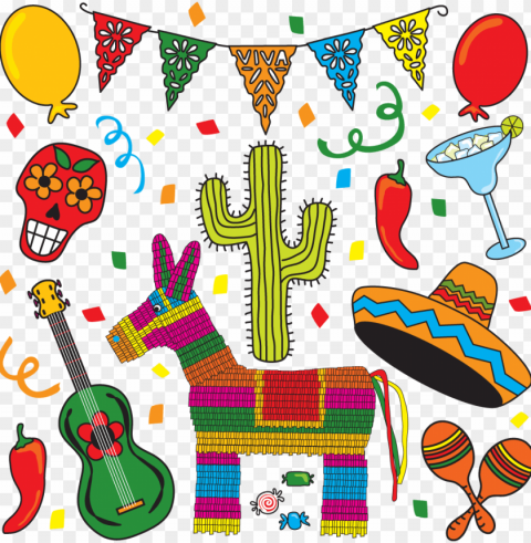 115 images about mexico on we heart it - fiesta clip art Isolated Design Element in PNG Format